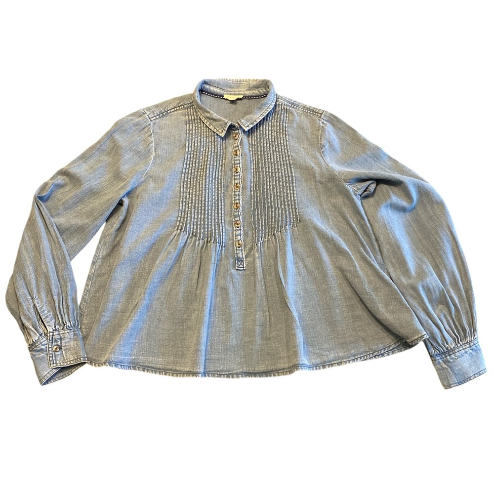 Anthropologie Pilcro Denim Long Sleeve Top Size S